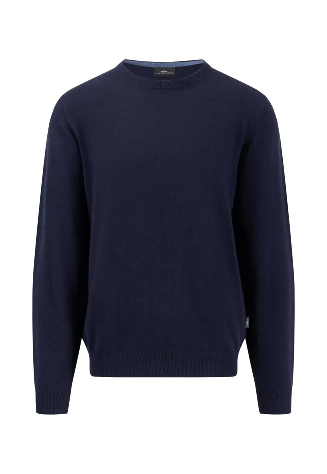 FYNCHHATTON Kashmir Knitting Sweater With A Circular Neckline Cloud Bluenavydark Emeraldhazelwinter Whitesteel Men Sweater