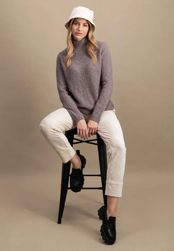 FYNCHHATTON Knitting Sweater Made Of Wool Mix With Turtlenecks Gray Taupeaqua Seawinter Beigeelegant Pink Women Sweater