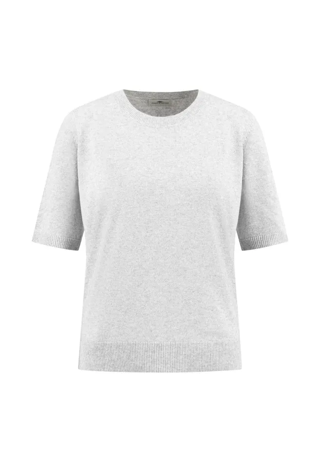 FYNCHHATTON Knitting Sweater With Short Sleeves Silver Graywarm Gray Women Sweater FYNCHHATTON Knitting Sweater With Short Sleeves Silver Graywarm Gray Women Sweater