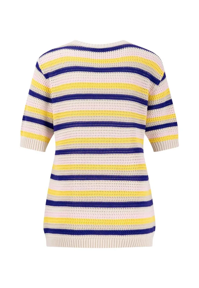 FYNCHHATTON Knitting Sweaters With A Summer Strip Look Milk Women Sweater