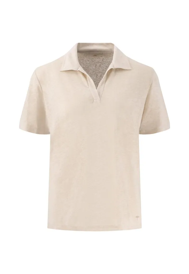 FYNCHHATTON Polo Shirt Casual Fit Made Of Linen Mix Sandblack Women Polo Shirt FYNCHHATTON Polo Shirt Casual Fit Made Of Linen Mix Sandblack Women Polo Shirt