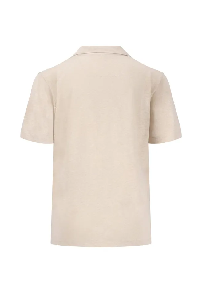 FYNCHHATTON Polo Shirt Casual Fit Made Of Linen Mix Sandblack Women Polo Shirt