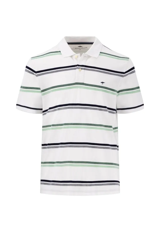 FYNCHHATTON Polo Shirt Made Of Cotton In Strip Look Navywhite Men Polo Shirt