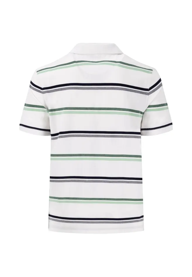 FYNCHHATTON Polo Shirt Made Of Cotton In Strip Look Navywhite Men Polo Shirt