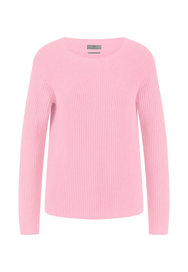 FYNCHHATTON Ribknit Jumper With Round Neckline Sky Bluenavypowder Rose Women Sweater FYNCHHATTON Ribknit Jumper With Round Neckline Sky Bluenavypowder Rose Women Sweater