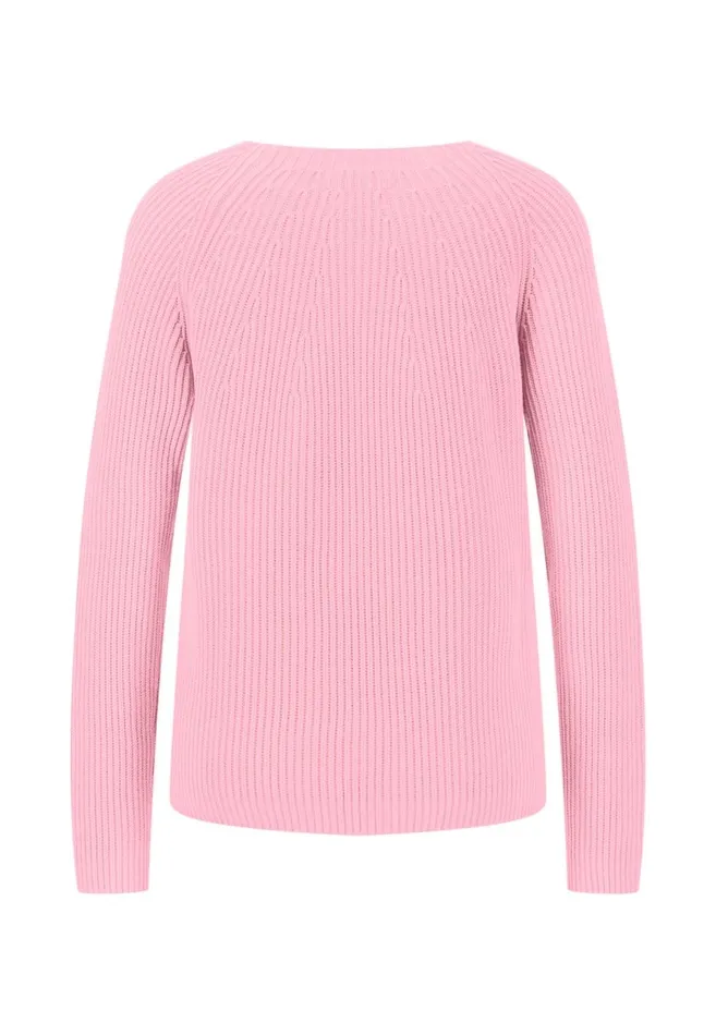 FYNCHHATTON Ribknit Jumper With Round Neckline Sky Bluenavypowder Rose Women Sweater FYNCHHATTON Ribknit Jumper With Round Neckline Sky Bluenavypowder Rose Women Sweater