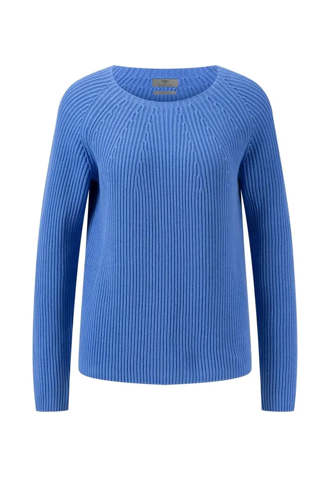 FYNCHHATTON Ribknit Jumper With Round Neckline Sky Bluenavypowder Rose Women Sweater FYNCHHATTON Ribknit Jumper With Round Neckline Sky Bluenavypowder Rose Women Sweater