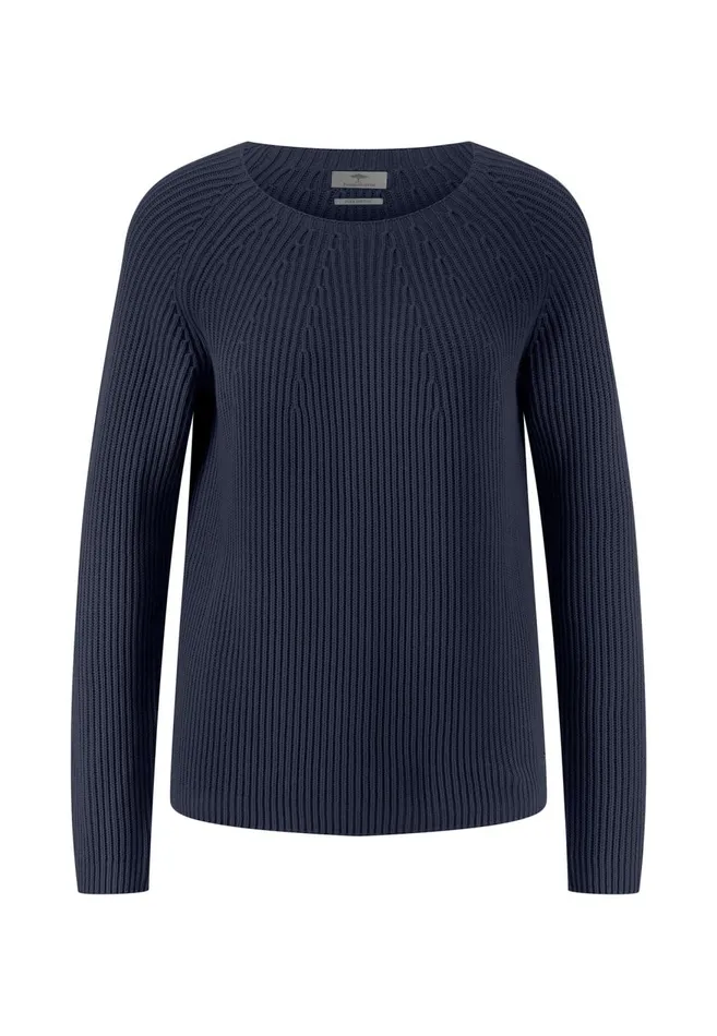 FYNCHHATTON Ribknit Jumper With Round Neckline Sky Bluenavypowder Rose Women Sweater FYNCHHATTON Ribknit Jumper With Round Neckline Sky Bluenavypowder Rose Women Sweater