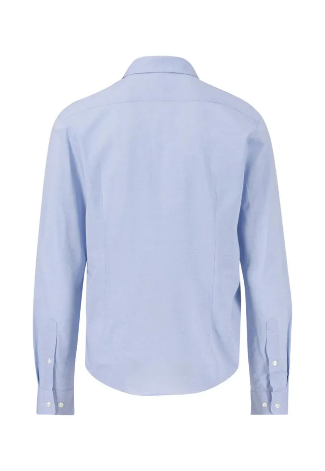 FYNCHHATTON Shirt Made Of 100 Cotton With A Hoop Collar Crystal Blue Men Shirts