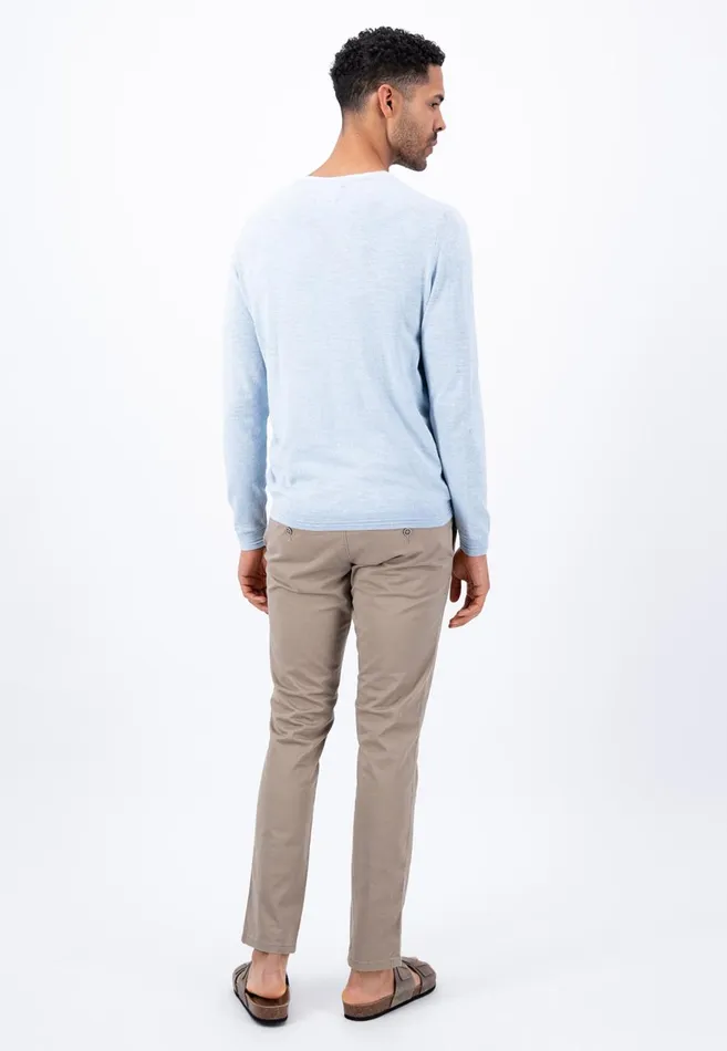 FYNCHHATTON Soft Sweater Made Of Cotton Linen Mix Summer Breezemidnightdusty Oliveoffwhite Men Sale FYNCHHATTON Soft Sweater Made Of Cotton Linen Mix Summer Breezemidnightdusty Oliveoffwhite Men Sale
