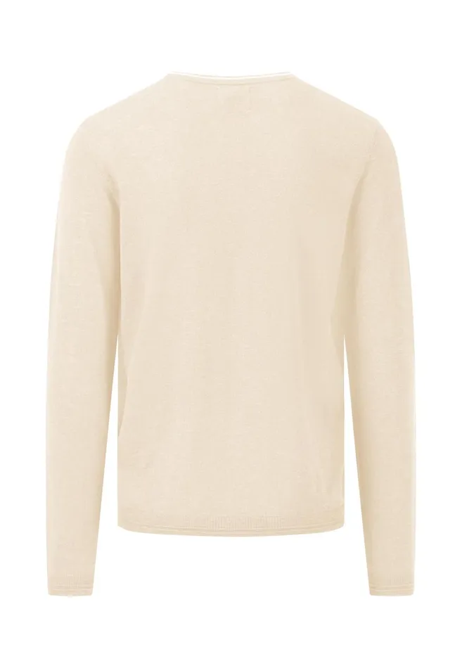 FYNCHHATTON Soft Sweater Made Of Cotton Linen Mix Summer Breezemidnightdusty Oliveoffwhite Men Sale FYNCHHATTON Soft Sweater Made Of Cotton Linen Mix Summer Breezemidnightdusty Oliveoffwhite Men Sale