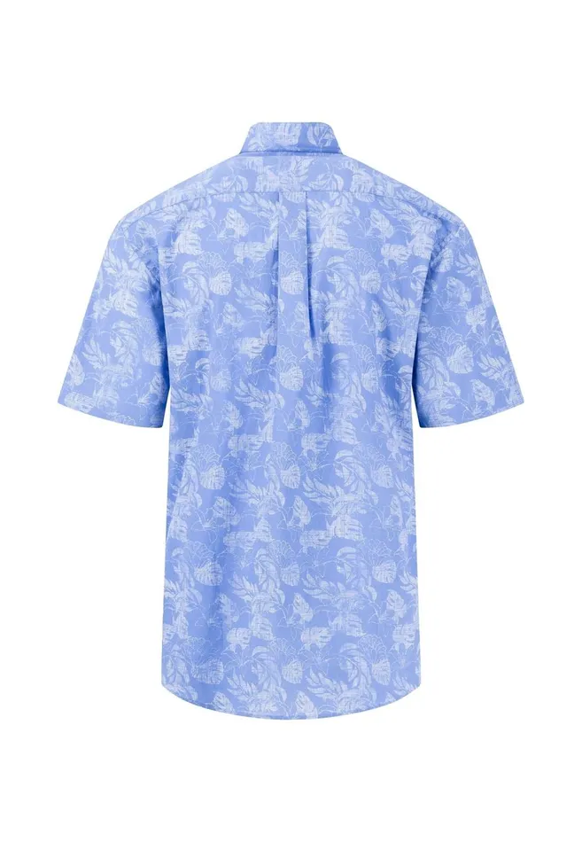FYNCHHATTON Summer Halbar Shirt With Botanical Print Dusty Olivecrystal Bluenavypapaya Men Shirts