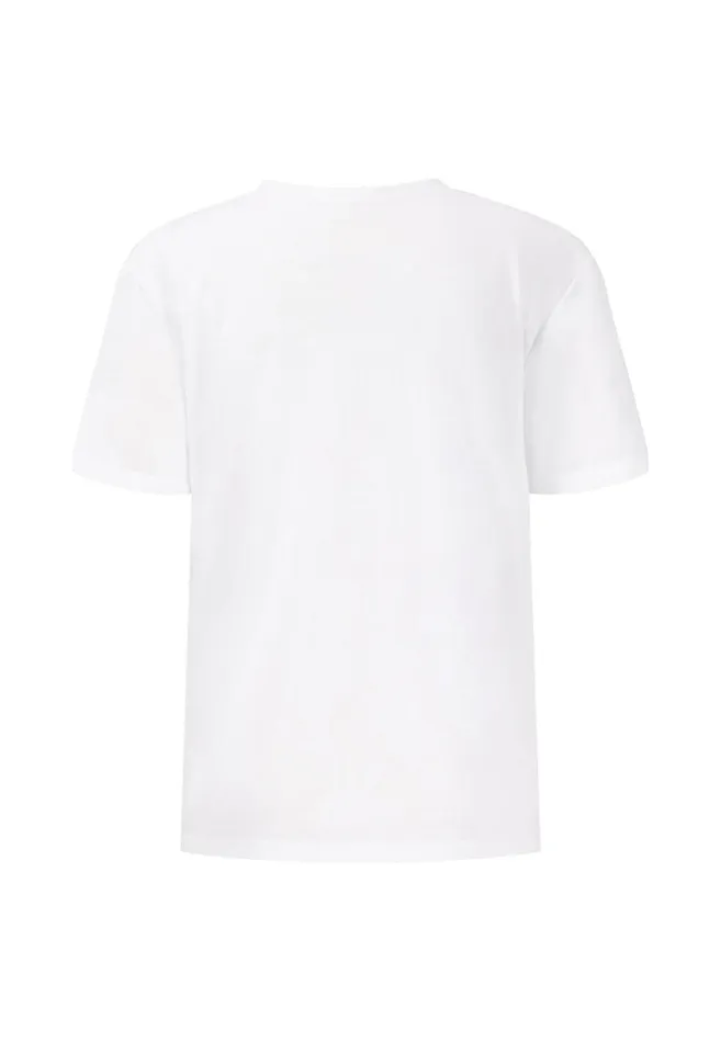 FYNCHHATTON Tshirt Made Of Modal Cotton Mix And Floral Print White Women Tshirts