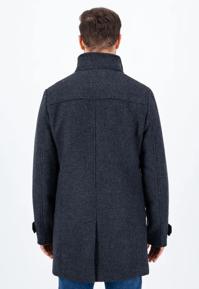 FYNCHHATTON Tweed Coat Made Of Wool Mix With Lining Charcoal Men Jackets and Coats