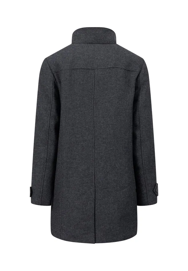 FYNCHHATTON Tweed Coat Made Of Wool Mix With Lining Charcoal Men Jackets and Coats