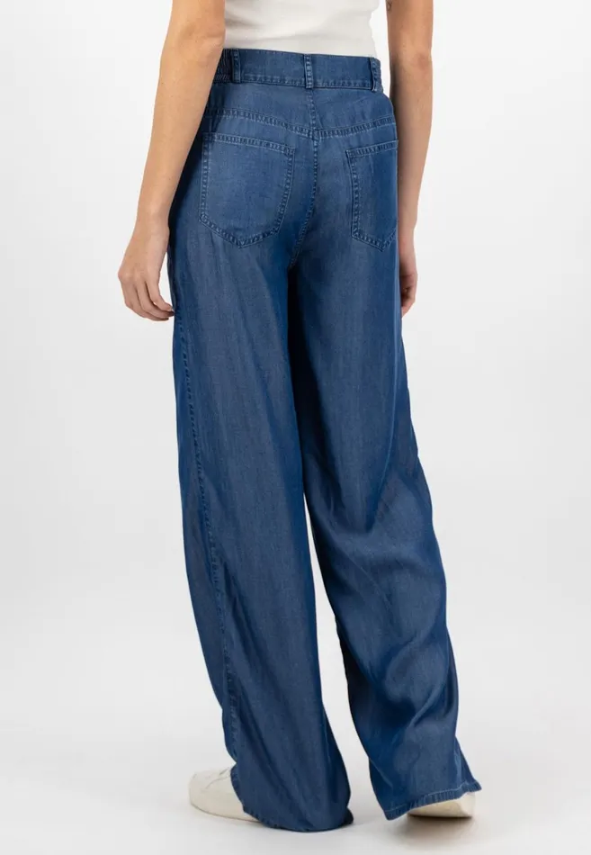 FYNCHHATTON Wideleg Pants In Denim Look Ocean Blue Women Sale
