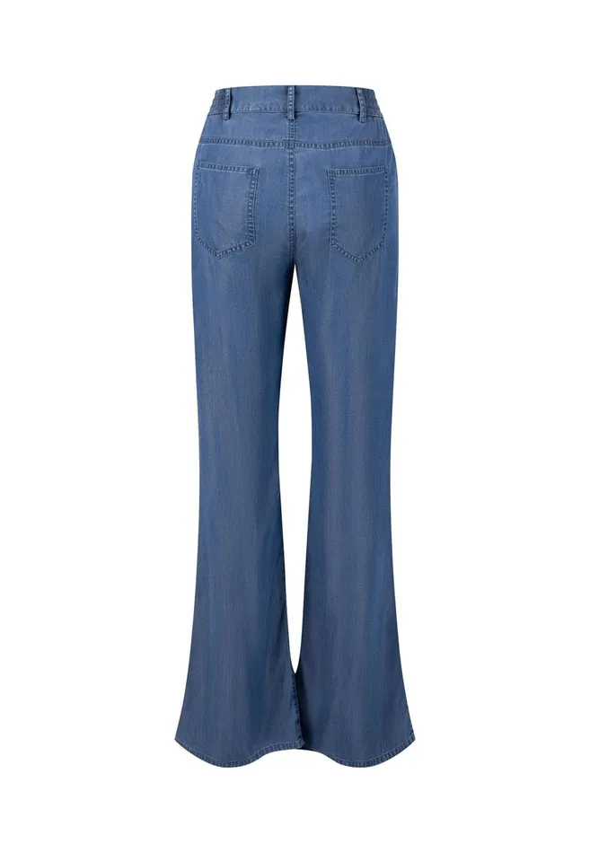 FYNCHHATTON Wideleg Pants In Denim Look Ocean Blue Women Sale