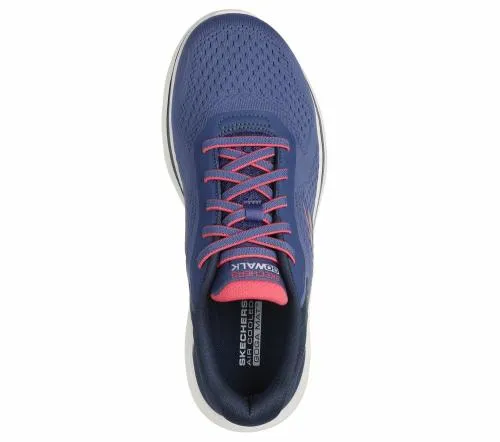 GO WALK 7 8211 Cosmic Waves Navy Coral Women SKECHERS SlipOn