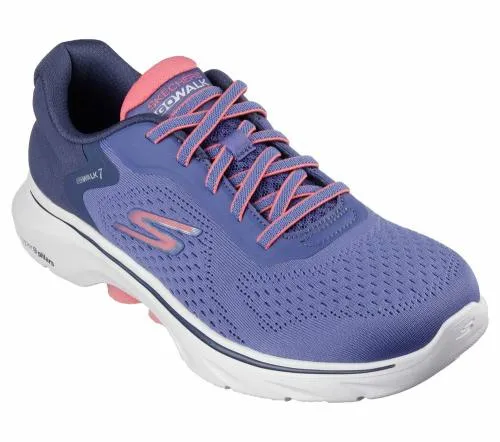 GO WALK 7 8211 Cosmic Waves Navy Coral Women SKECHERS SlipOn