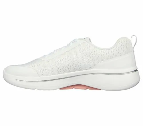 GO WALK Arch Fit 8211 Uptown Summer White Light Pink Women SKECHERS Lace Up