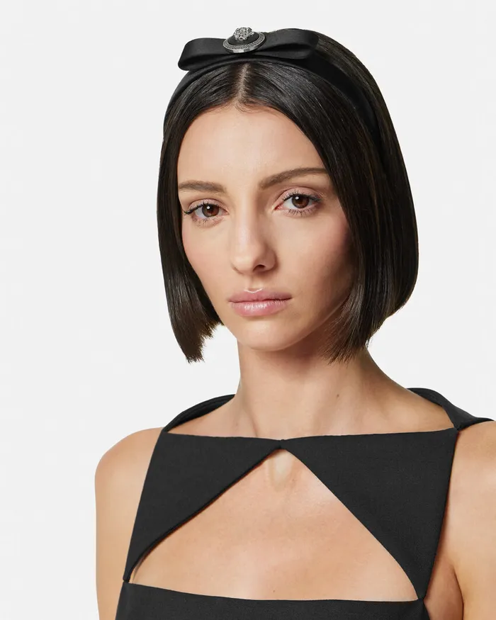 Hair Accessories Women Versace Gianni Ribbon Headband Black
