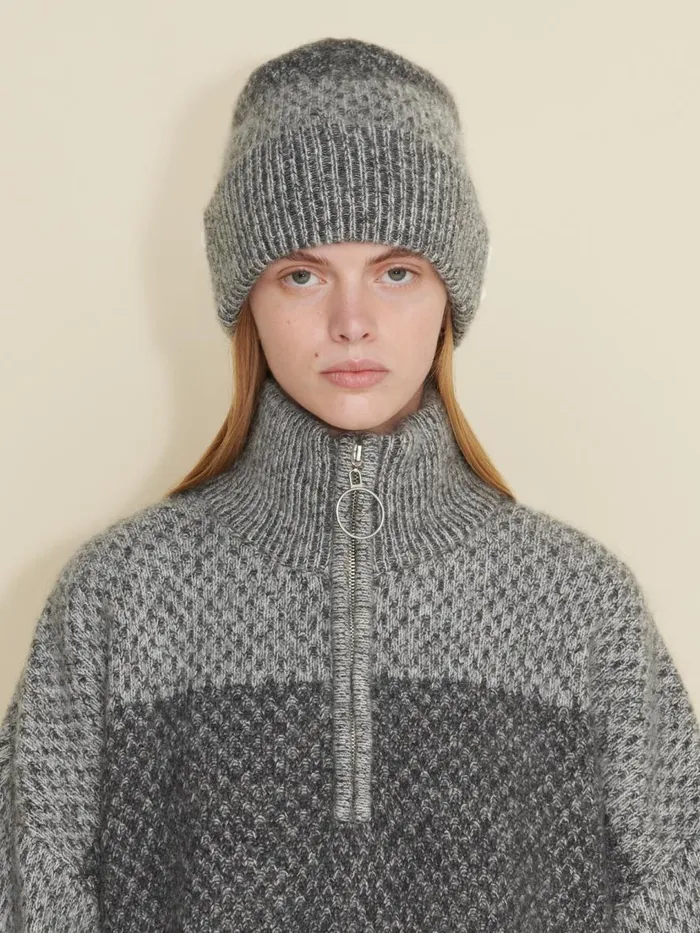 Hats WomenMen Holzweiler Tine Knit Beanie Dk Grey Mix
