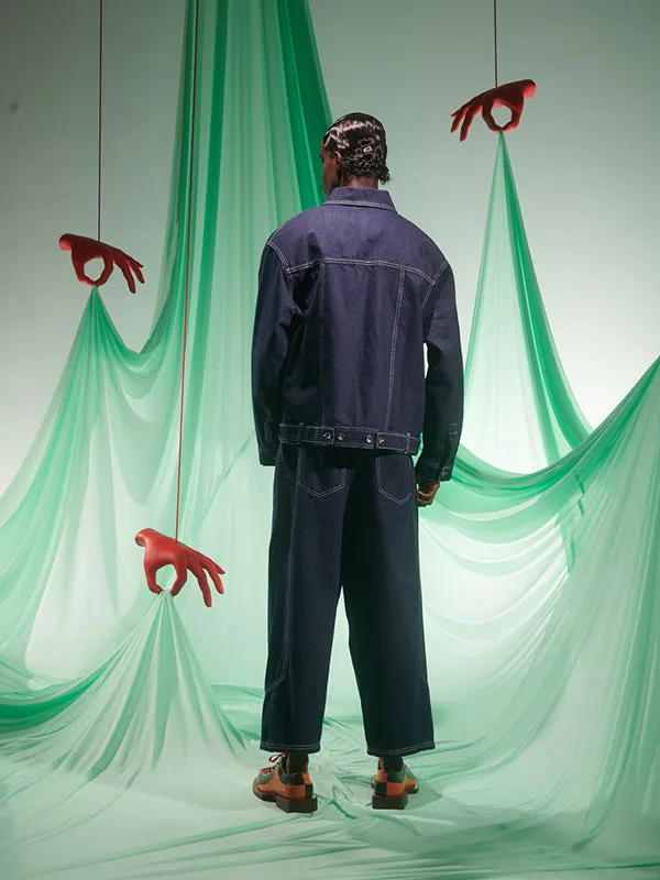 Henrik Vibskov Boutique Cosmos Denim Jacket 8211 Navy Denim Men Jackets and Coats