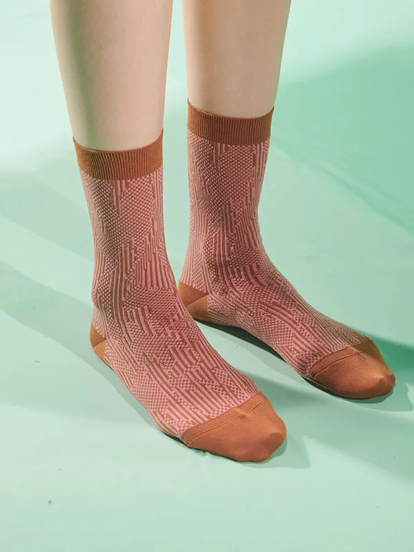 Henrik Vibskov Boutique Handsome Hands Socks Femme 8211 Brown Handsome Pink Women Socks