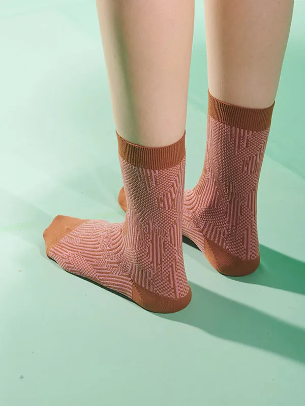 Henrik Vibskov Boutique Handsome Hands Socks Femme 8211 Brown Handsome Pink Women Socks
