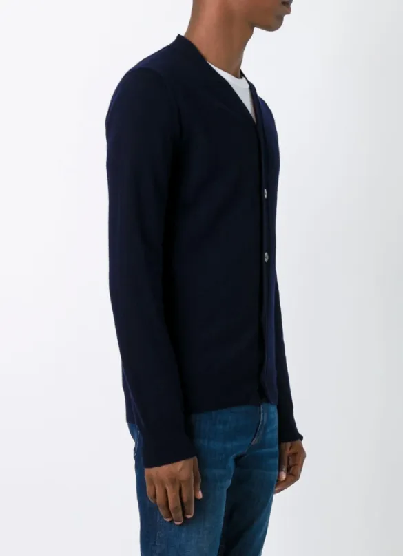 Henrik Vibskov Boutique Mens Cardigan Sleeve Black Heart 8211 Navy Men Knitwear