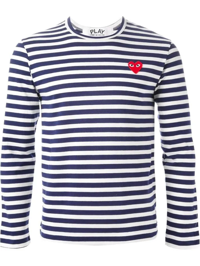 Henrik Vibskov Boutique Mens Striped Tee Red Heart 8211 Blue Men Tops