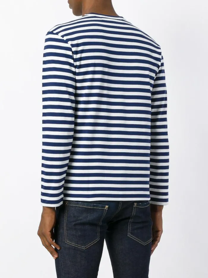 Henrik Vibskov Boutique Mens Striped Tee Red Heart 8211 Blue Men Tops