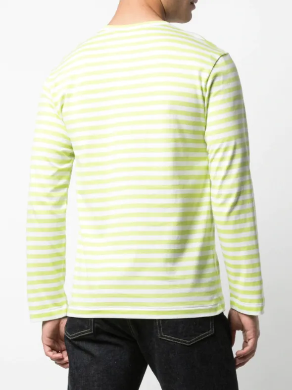 Henrik Vibskov Boutique Mens Striped Tee Red Heart 8211 Light Green Men Tops