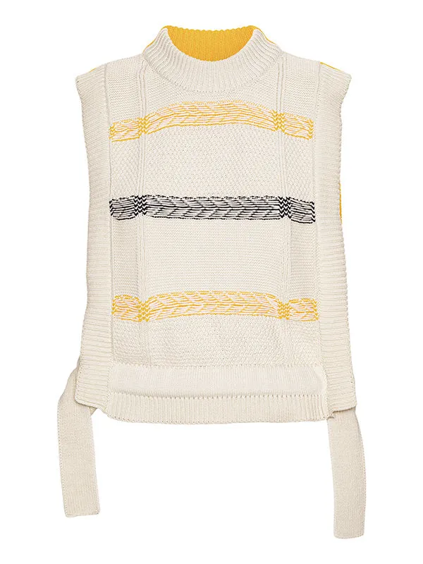 Henrik Vibskov Boutique New Stitch Vest 8211 Beige Mixed Black Women Knitwear Henrik Vibskov Boutique New Stitch Vest 8211 Beige Mixed Black Women Knitwear