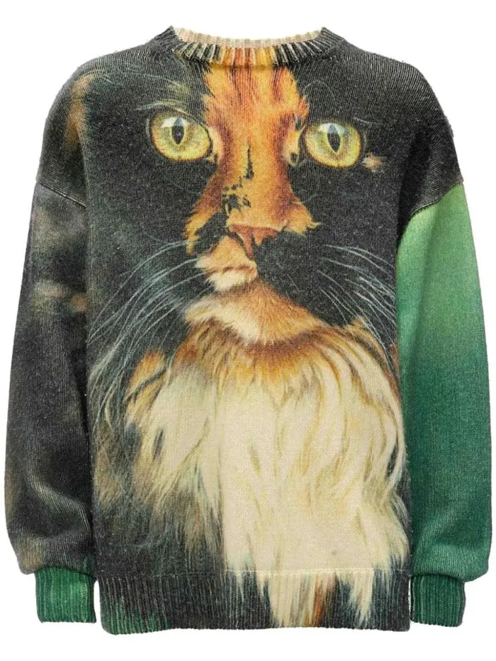 Henrik Vibskov Boutique Printed Jumper 8211 Emerald Men Knitwear
