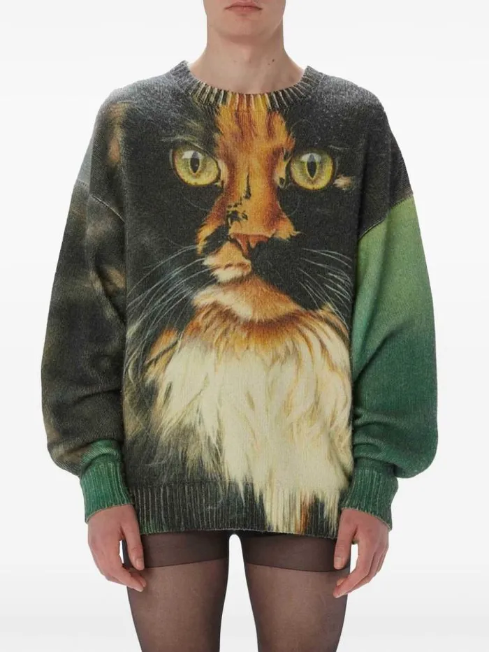 Henrik Vibskov Boutique Printed Jumper 8211 Emerald Men Knitwear