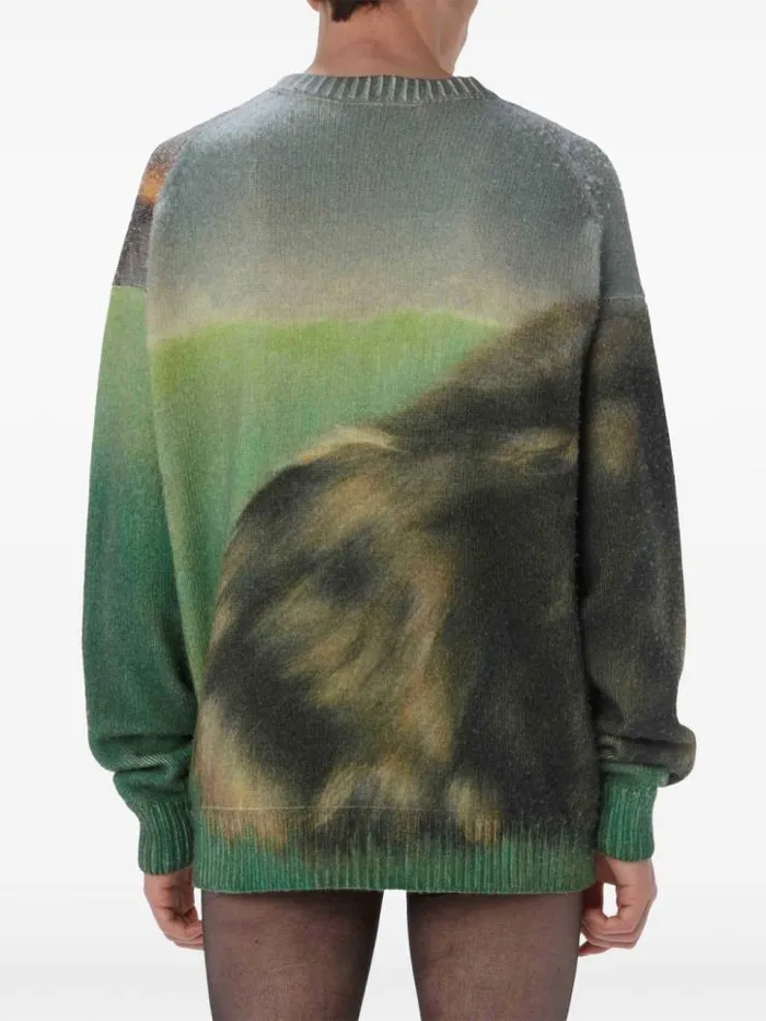 Henrik Vibskov Boutique Printed Jumper 8211 Emerald Men Knitwear