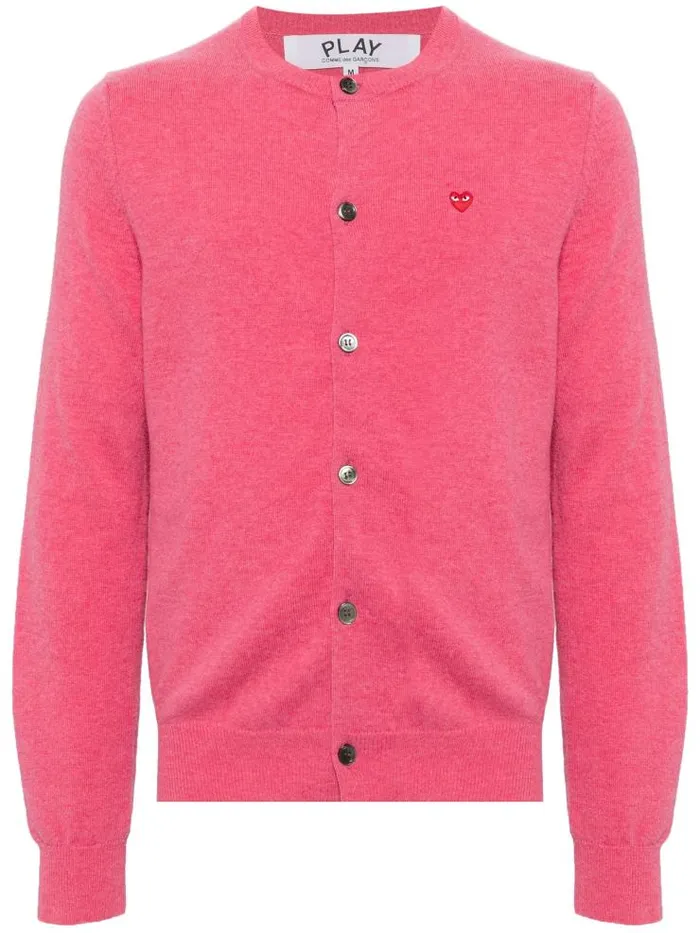 Henrik Vibskov Boutique Unisex Cardigan Red Heart 8211 Pink Men Knitwear