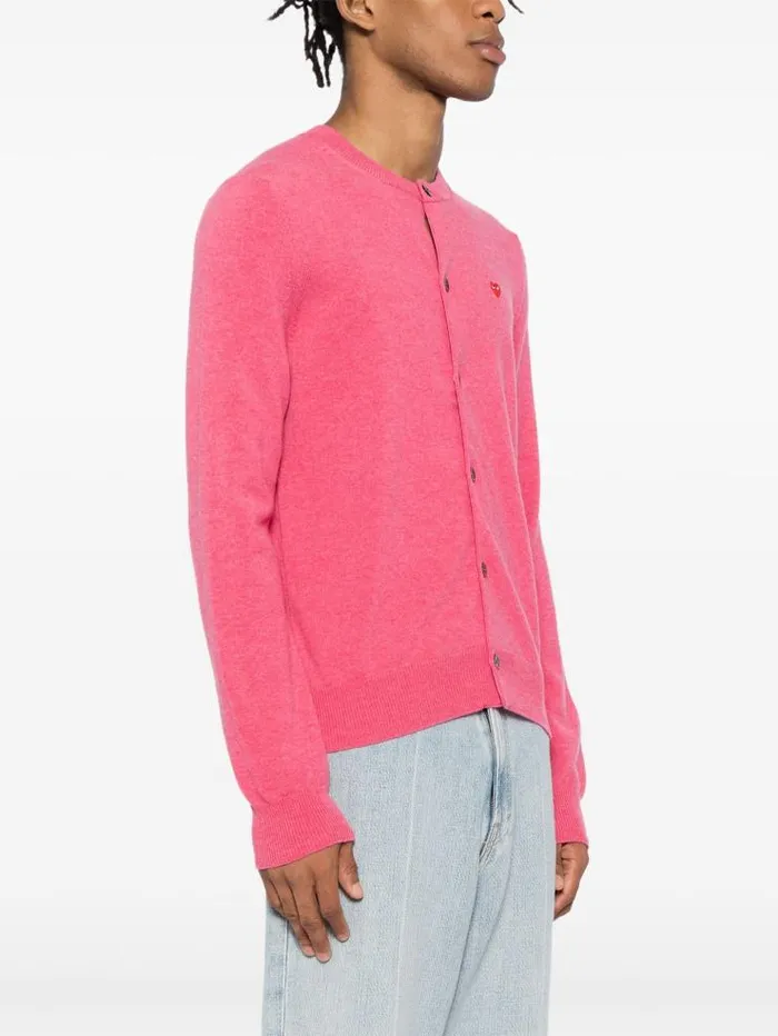 Henrik Vibskov Boutique Unisex Cardigan Red Heart 8211 Pink Men Knitwear