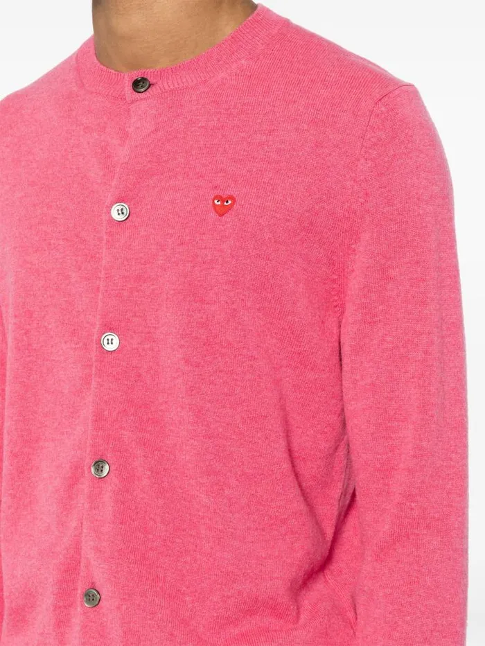 Henrik Vibskov Boutique Unisex Cardigan Red Heart 8211 Pink Men Knitwear
