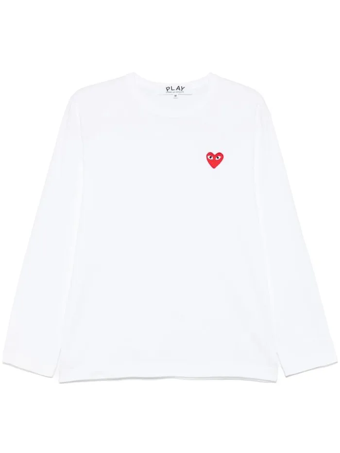 Henrik Vibskov Boutique Unisex Long Sleeve Tee Red Heart 8211 White Men Tops