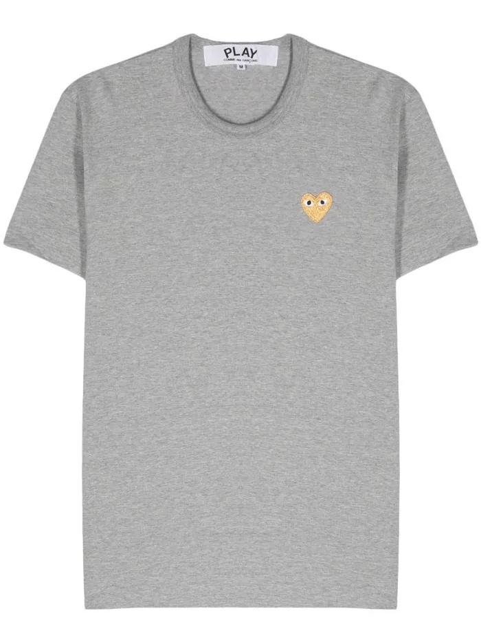 Henrik Vibskov Boutique Unisex Short Sleeve Gold Heart 8211 Grey Men Tops
