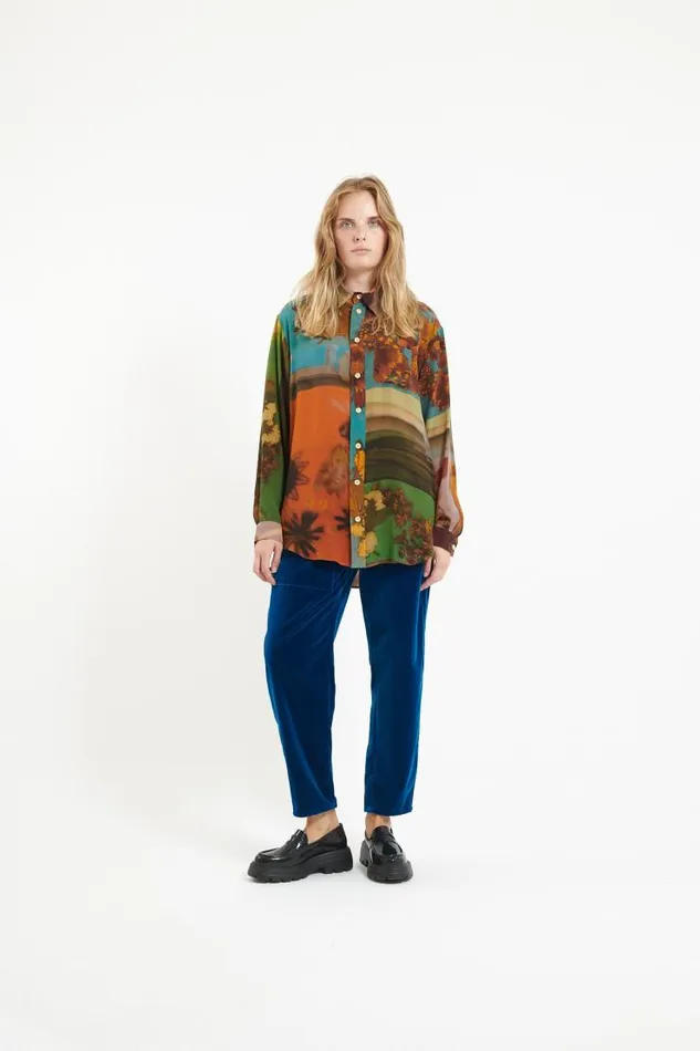Henrik Vibskov Boutique Unisex Silk Shirt 8211 Print G Women Tops