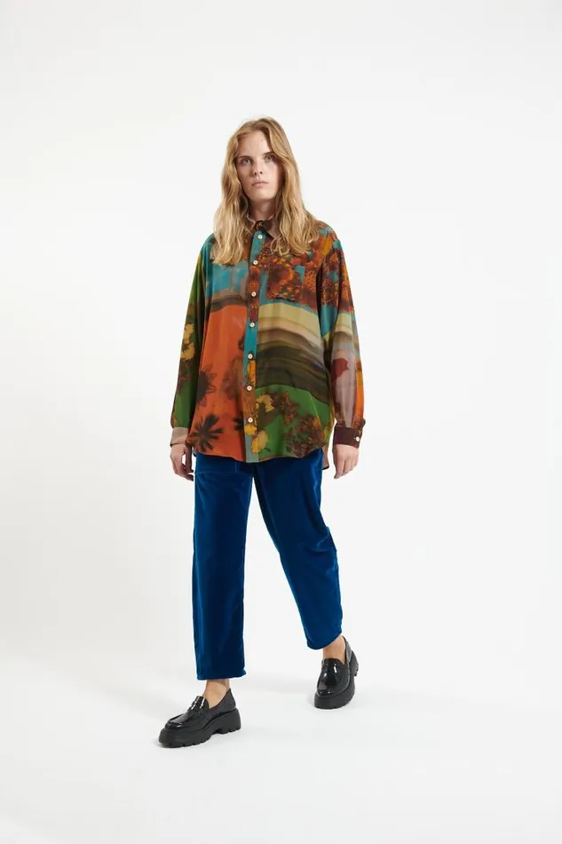 Henrik Vibskov Boutique Unisex Silk Shirt 8211 Print G Women Tops