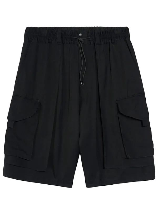 Henrik Vibskov Boutique Y3 Rayon Twill Cargo Shorts 8211 Black Men Shorts