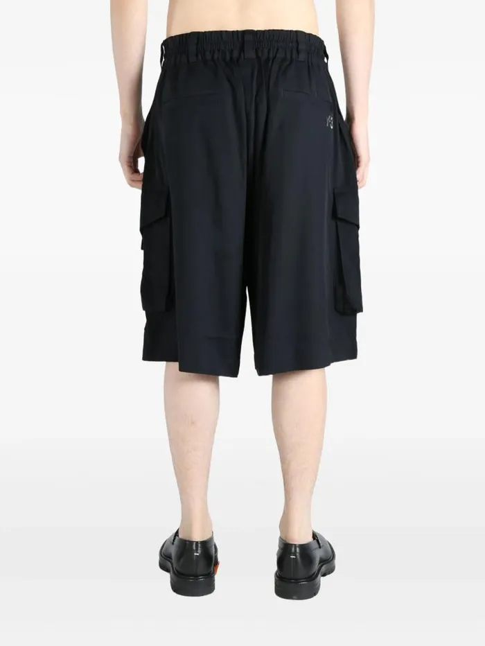 Henrik Vibskov Boutique Y3 Rayon Twill Cargo Shorts 8211 Black Men Shorts