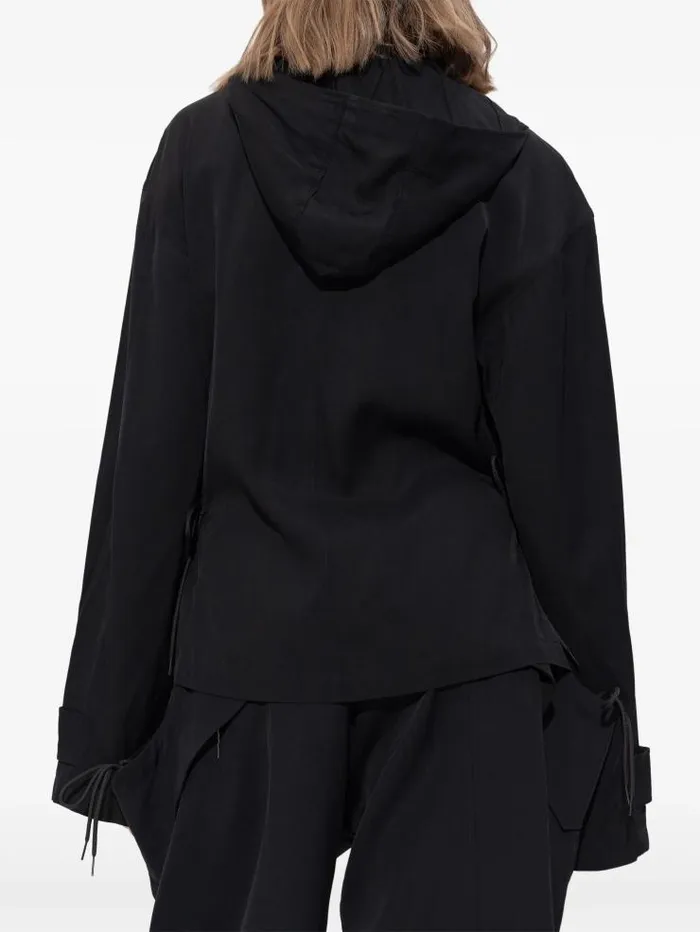 Henrik Vibskov Boutique Y3 Rayon Twill Hooded Top 8211 Black Women Tops