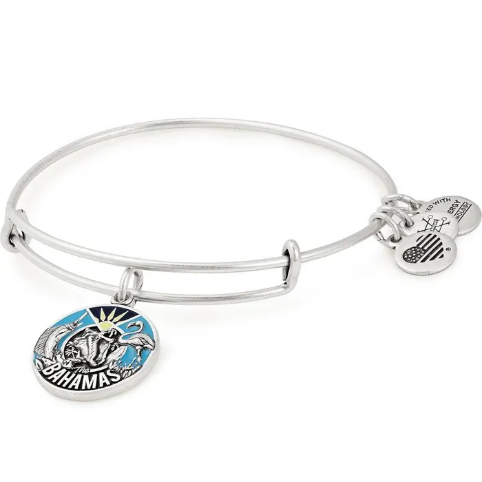 Iconic Women Alex And Ani Bahamas Charm Bangle Bracelet Rafaelian Silver