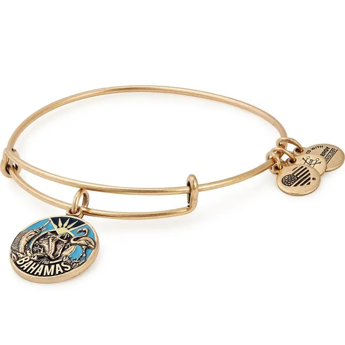 Iconic Women Alex And Ani Bahamas Charm Bangle Bracelet Rafaelian Silver