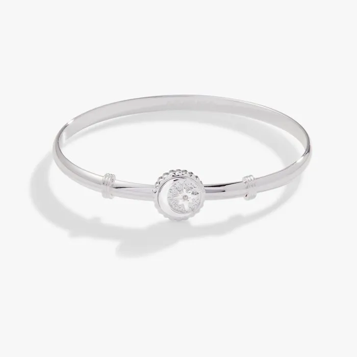 Iconic Women Alex And Ani Moon North Star Clip Bangle Bracelet Silver